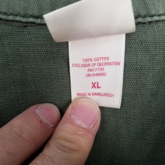 Army Green Lightweight Utility Jacket Cinch Waist - Picture 3 of 7